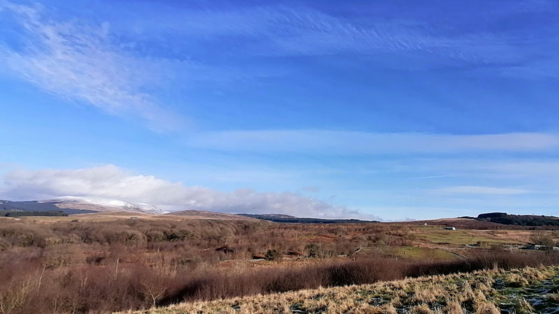 Looking across to Blair Hill, Benailsa and Rig of Glenmalloch, from Barclye RSPB Wood of Cree reserve